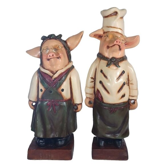 Vtg Bombay 25" R Shipman Pig Chef Cook Maid Sculptures Kitchen Restaurant Decor - Picture 11 of 15